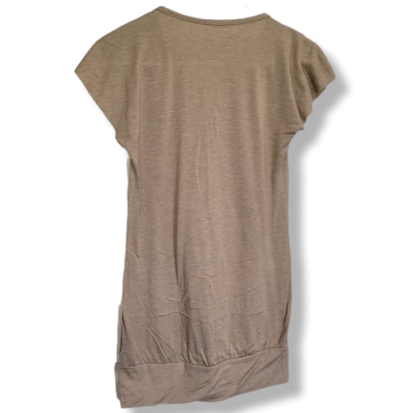 Yuka Tan And Gold Y2K Cybersigilism Avant Garde Short Sleeve Tunic Shirt - Picture 2 of 10